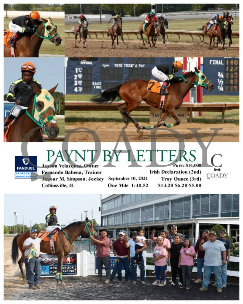 Paynt By Letters - 09-10-24 R07 Fan Fanduel Sportsbook Horse Racing