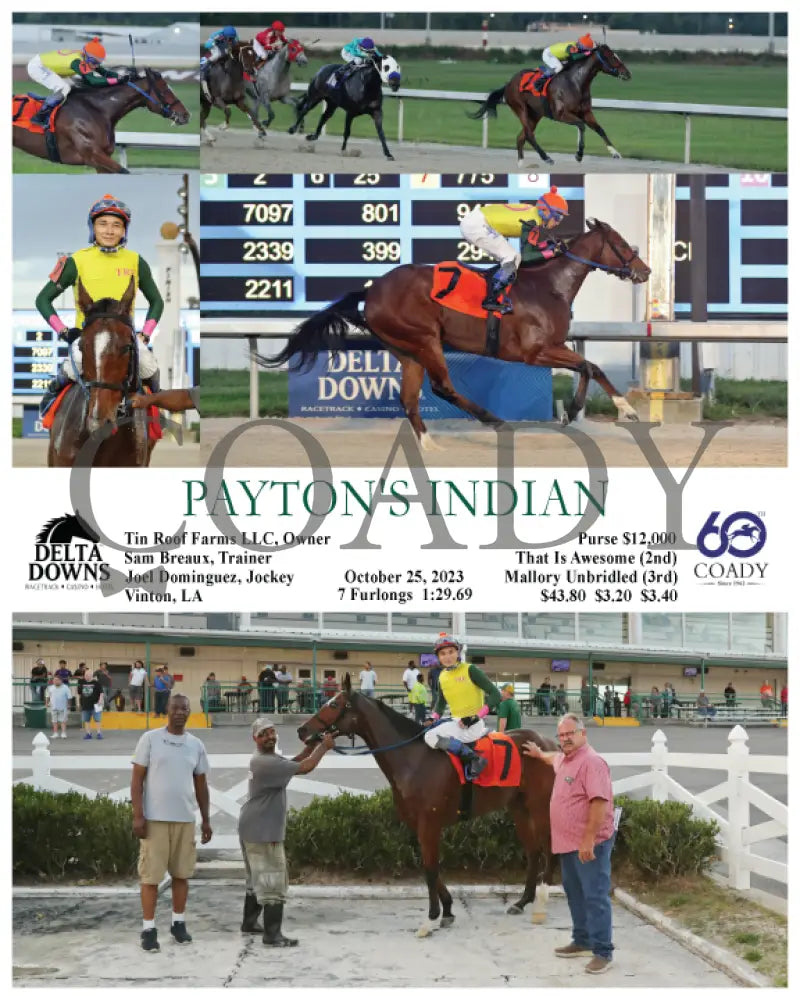 Payton’s Indian - 10-25-23 R03 Ded Delta Downs