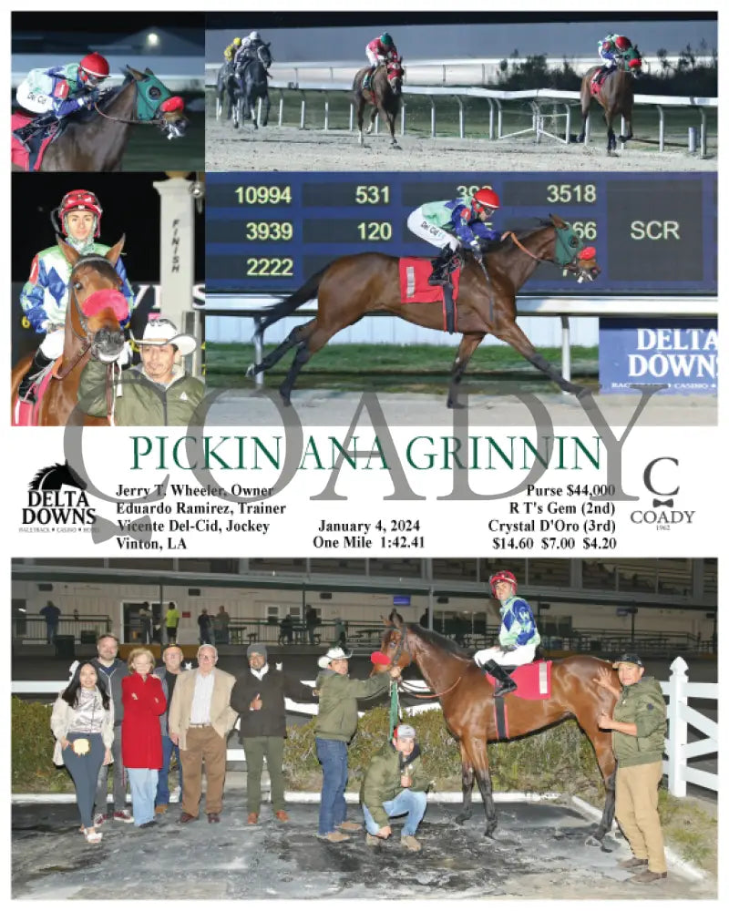 Pickin Ana Grinnin - 01-04-24 R07 Ded Delta Downs