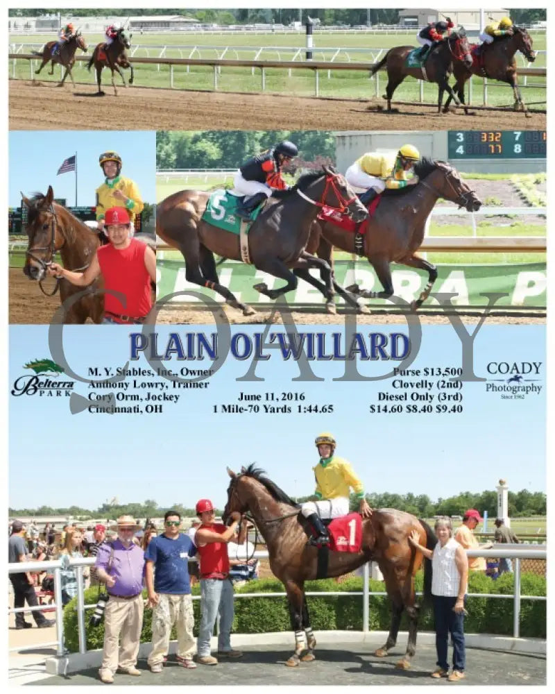 Plain Ol’willard - 061116 Race 05 Btp Belterra Park