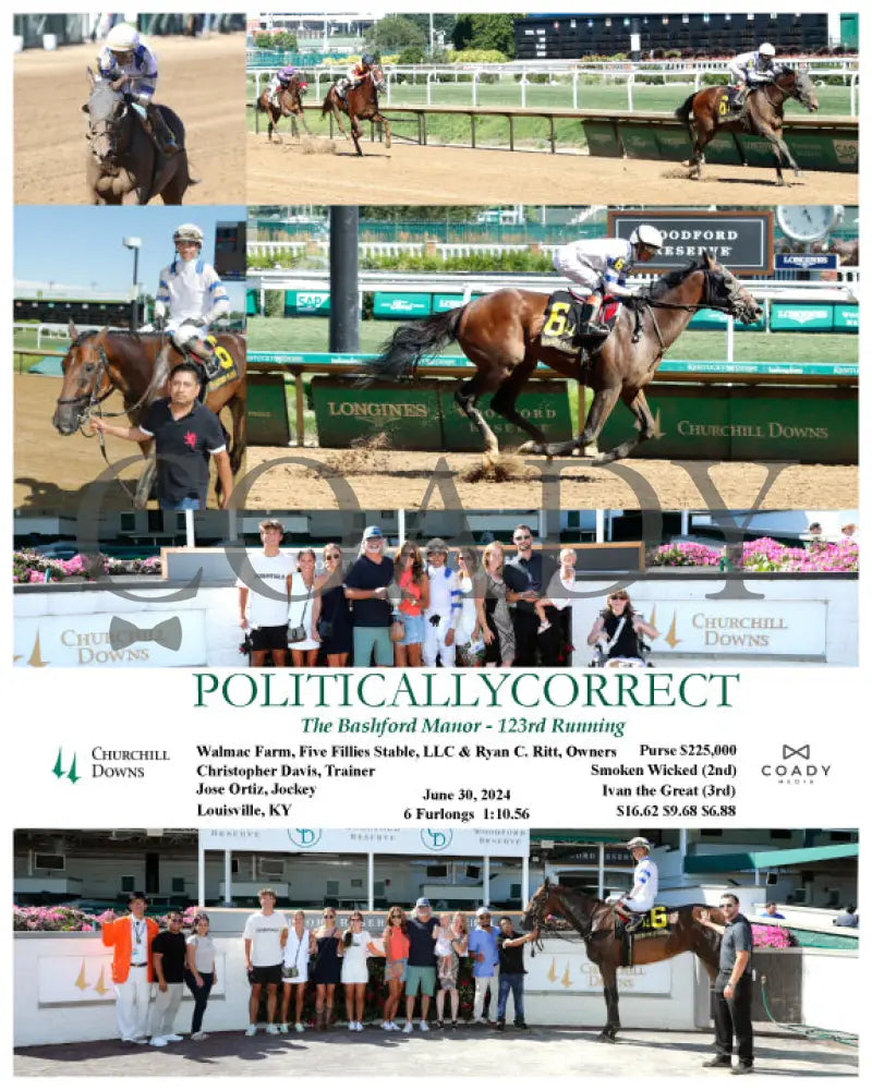 Politicallycorrect - The Bashford Manor 123Rd Running 06-30-24 R09 Cd Churchill Downs