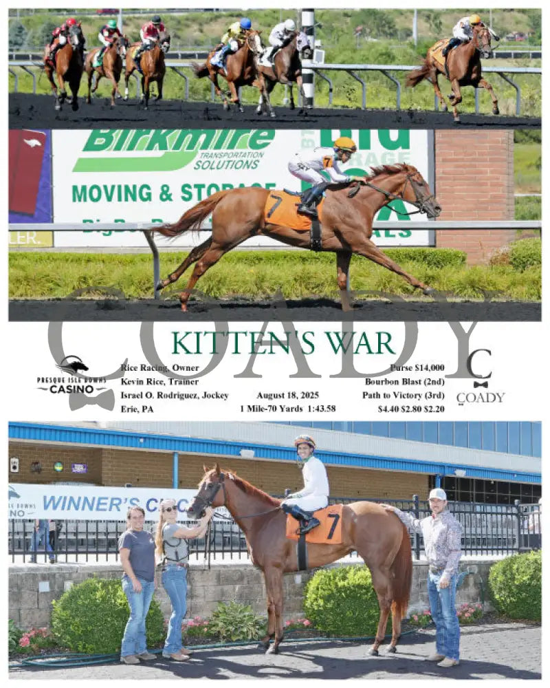 Race 01 KITTEN’S WAR 081825 Presque Isle Downs Presque Isle Downs