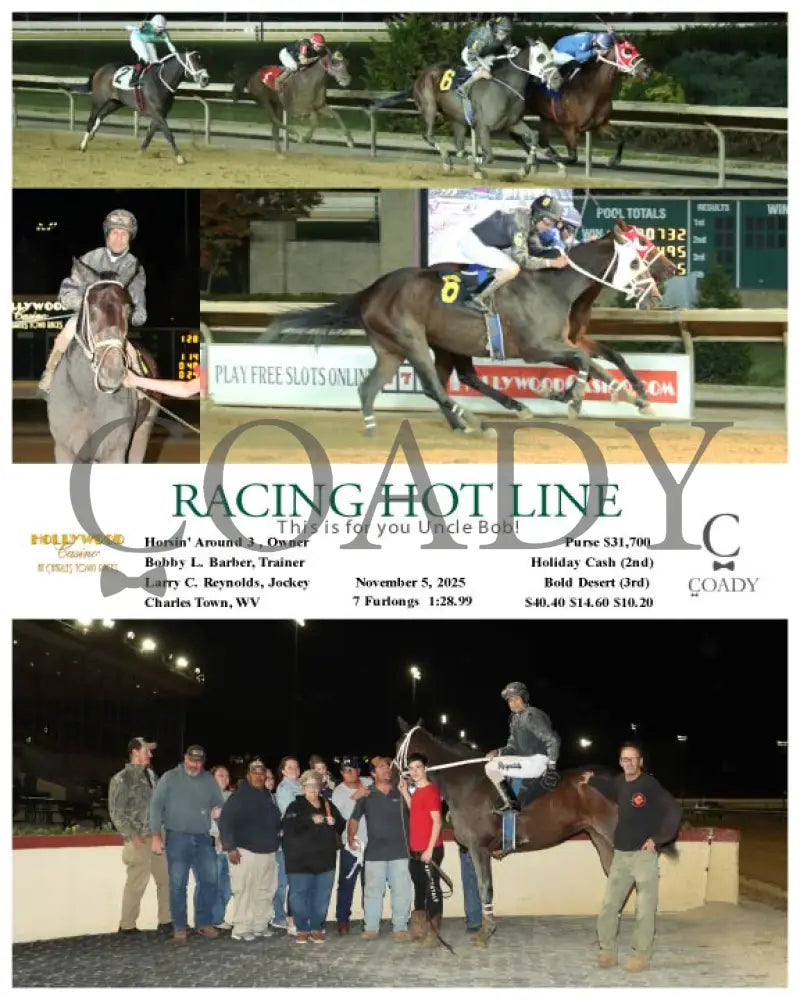 RACING HOT LINE - This is for you Uncle Bob! - 11-05-25 - R04 - CT Hollywood Casino at Charles Town Races