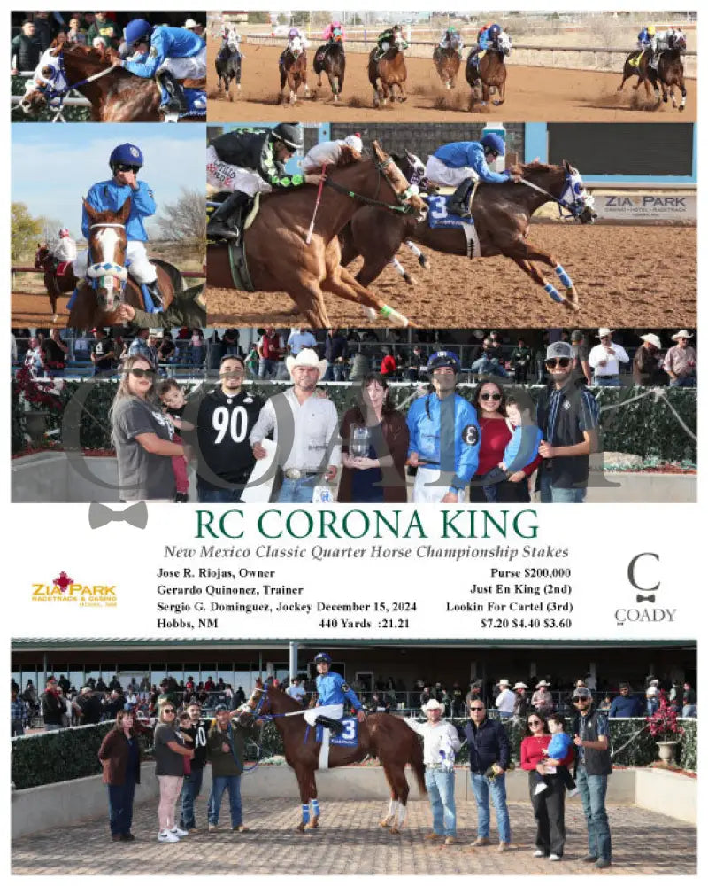 Rc Corona King - New Mexico Classic Quarter Horse Championship Stakes 12-15-24 R09 Zia Zia Park