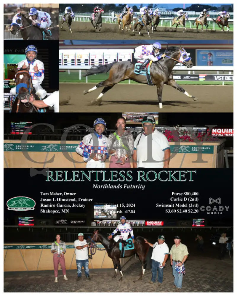 Relentless Rocket - Northlands Futurity 08-15-24 R07 Cbyaher Owner Jason L. Olmstead Trainer Ramiro