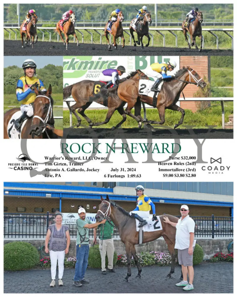 Rock N Reward - 07-31-24 R07 Pid Presque Isle Downs