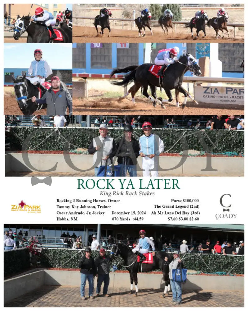 Rock Ya Later - King Rick Rack Stakes 12-15-24 R04 Zia Zia Park