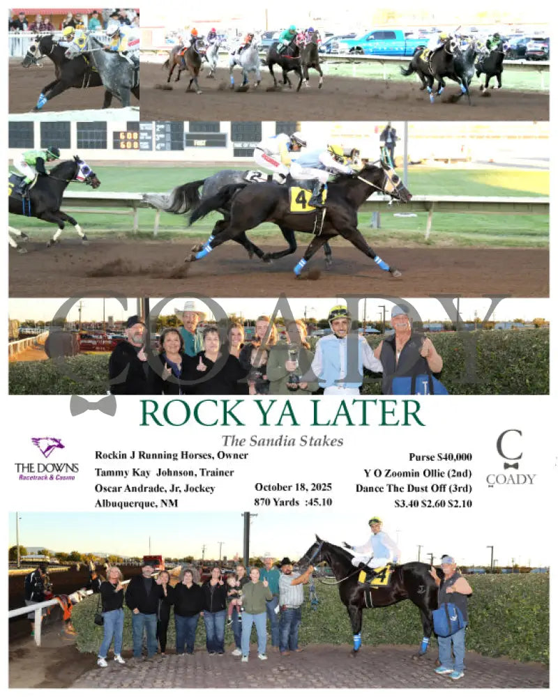 ROCK YA LATER - The Sandia Stakes - 10-18-25 - R01 - ALB Downs at Albuquerque