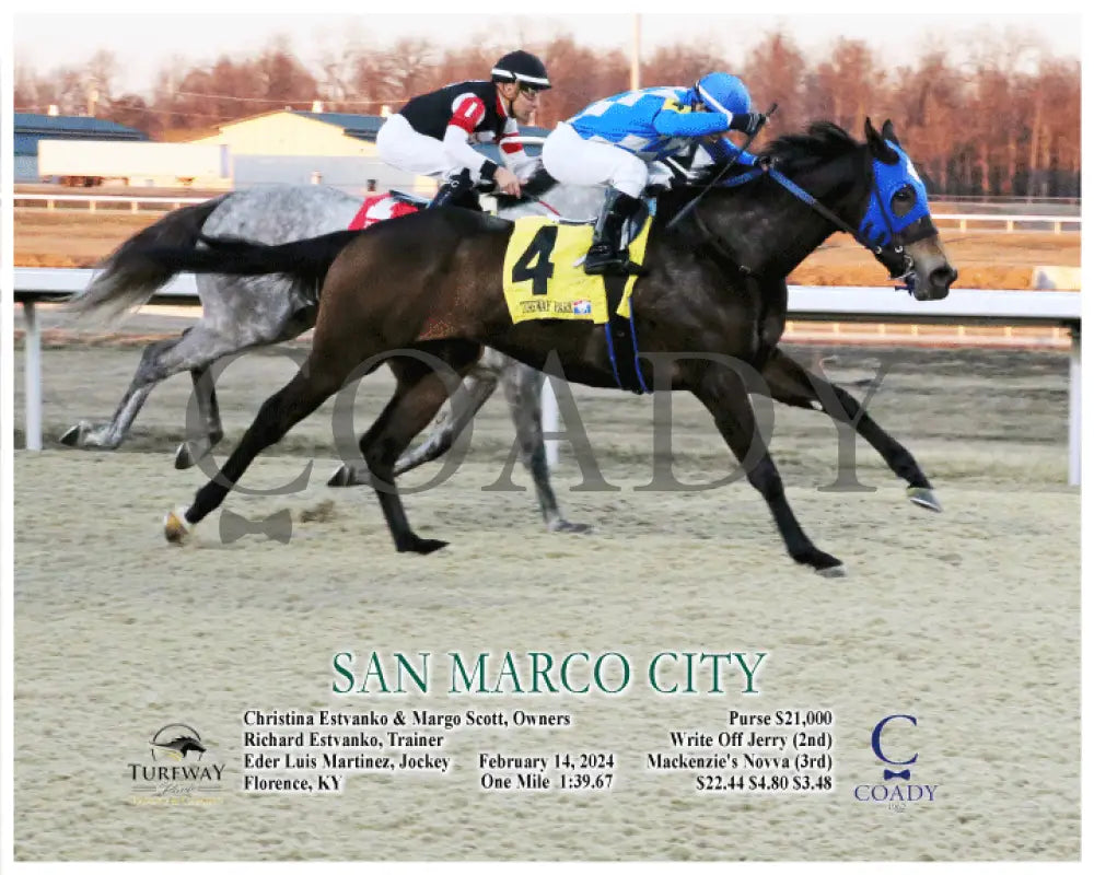 San Marco City - 02-14-24 R01 Tp Action Turfway Park
