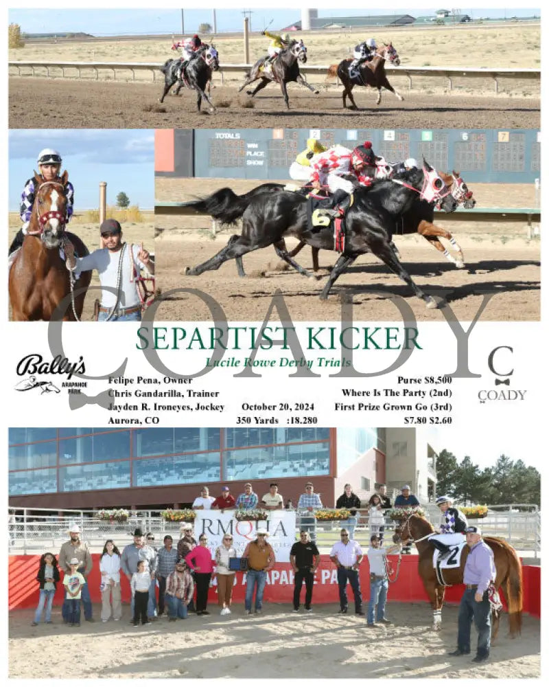 Separtist Kicker - Lucile Rowe Derby Trials 10-20-24 R08 Arp Arapahoe Park