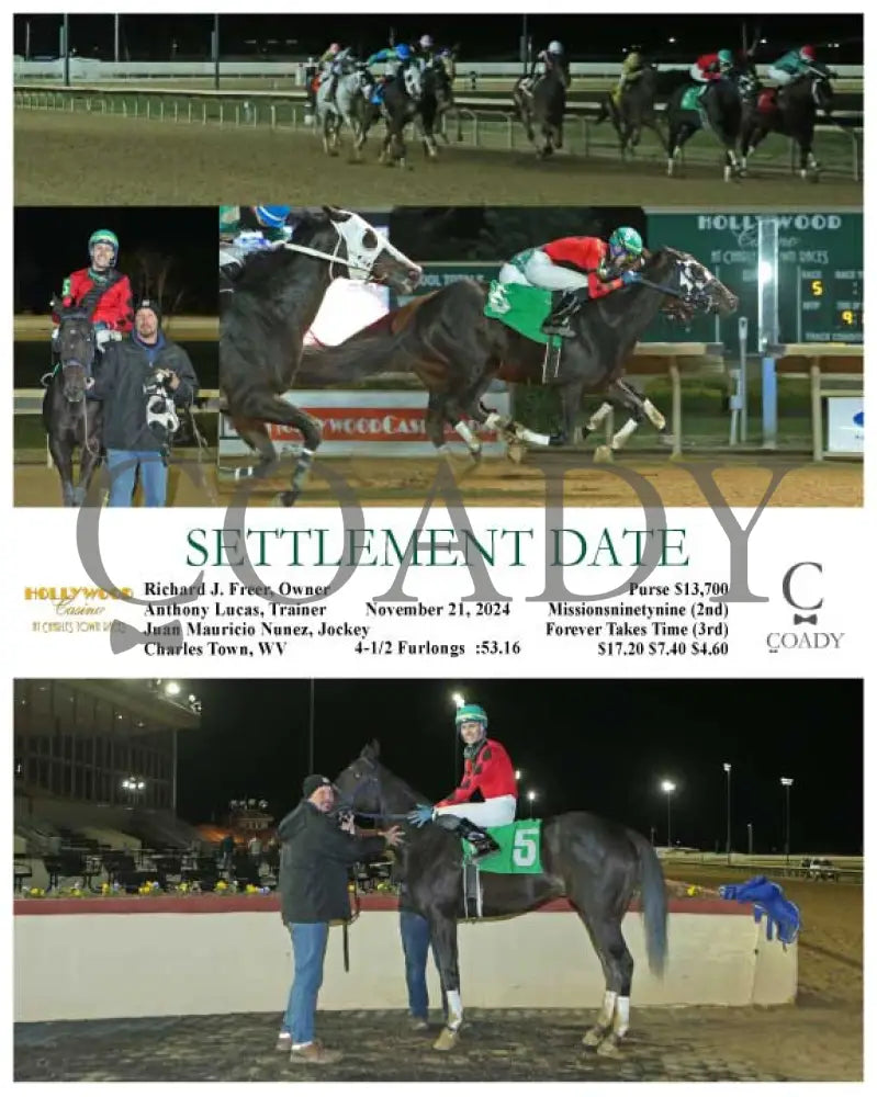 Settlement Date - 11-21-24 R05 Ct Hollywood Casino At Charles Town Races