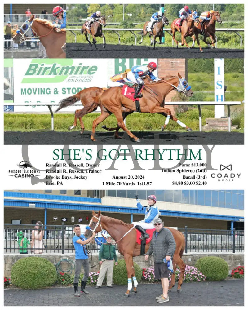 She’s Got Rhythm - 08-20-24 R06 Pid Presque Isle Downs