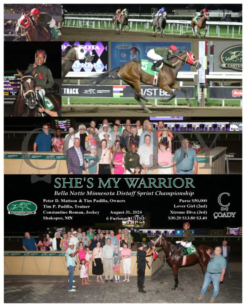She’s My Warrior - Bella Notte Minnesota Distaff Sprint Championship 08-31-24 R07 Cbyby (Copy)