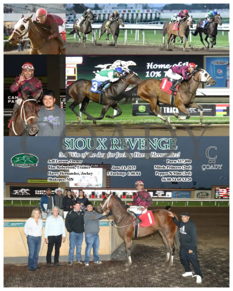 SIOUX REVENGE - 3rd Win of the day for Jockey Harry Hernandez! - 06-14-25 - R08 - CBY Ruidoso Downs