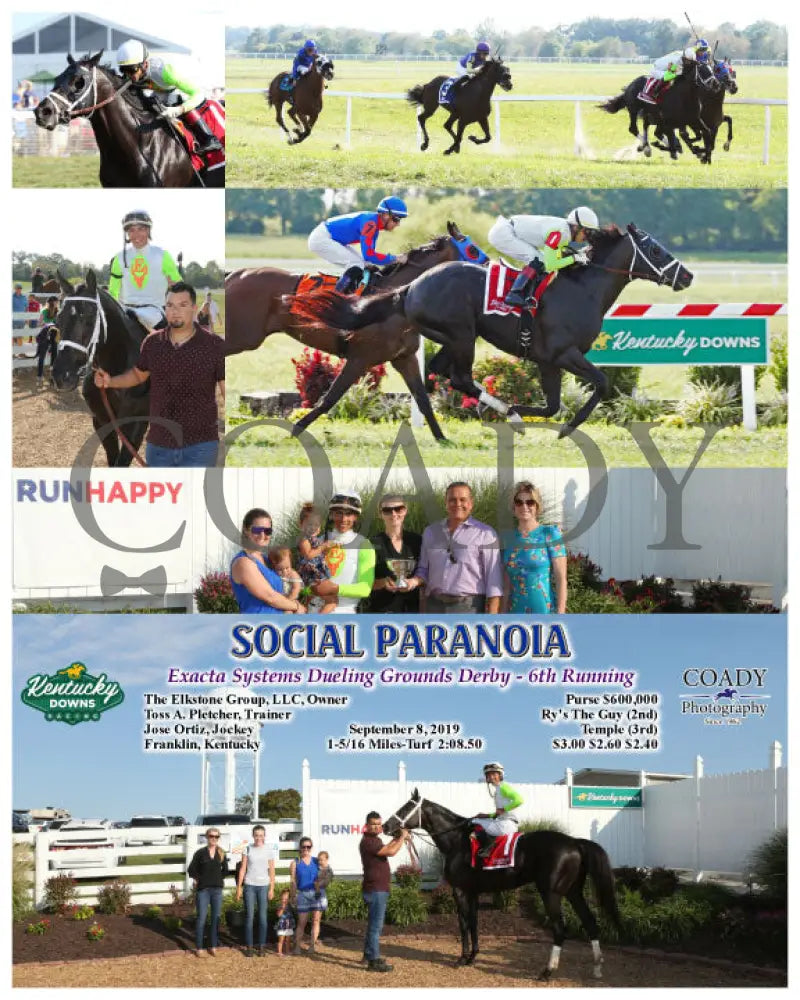 Social Paranoia - Exacta Systems Dueling Grounds Derby 6Th Running 09-08-19 R09 Kd Kentucky Downs