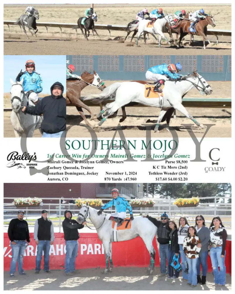 Southern Mojo - 1St Career Win For Owners Mairali Gomez & Jocelynn 11-01-24 R02 Arp Arapahoe Park