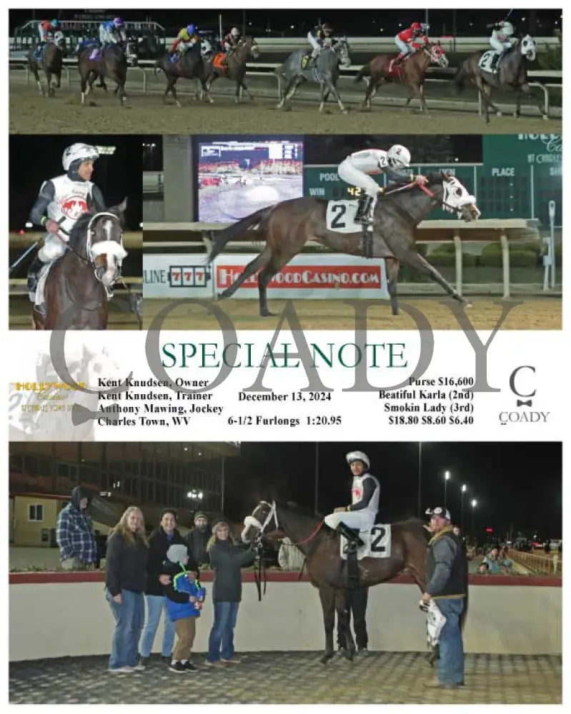 Special Note - 12-13-24 R04 Ct Hollywood Casino At Charles Town Races