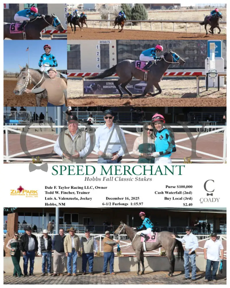 SPEED MERCHANT - Hobbs Fall Classic Stakes - 12-16-25 - R02 - ZIA - Coady Media - Kurtis Coady Photography