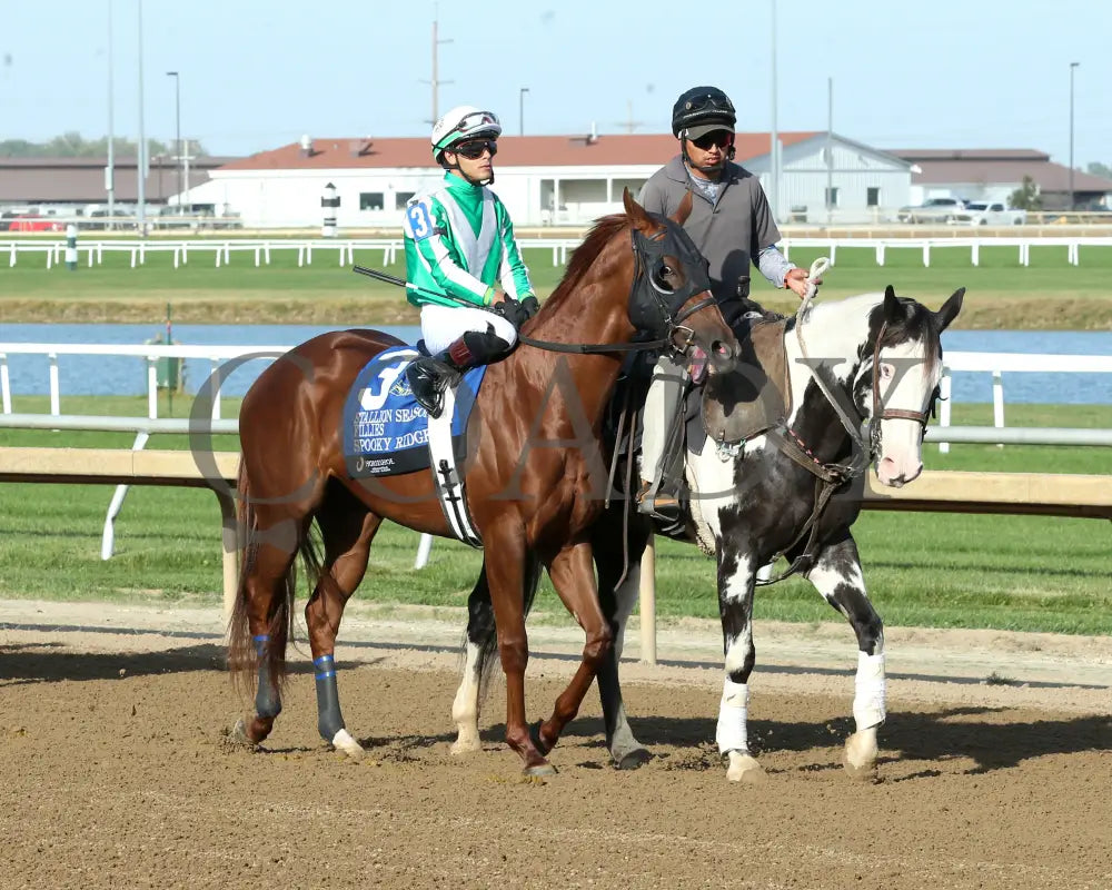 SPOOKY RIDGE - 10-01-25 - R07 - Horseshoe Indiana - Post Parade 01 - Devin Hall Indiana Grand