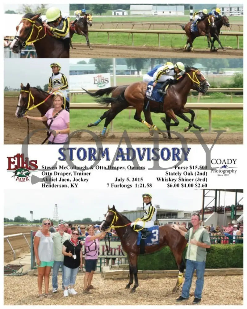 Storm Advisory - 070515 Race 03 Elp Ellis Park