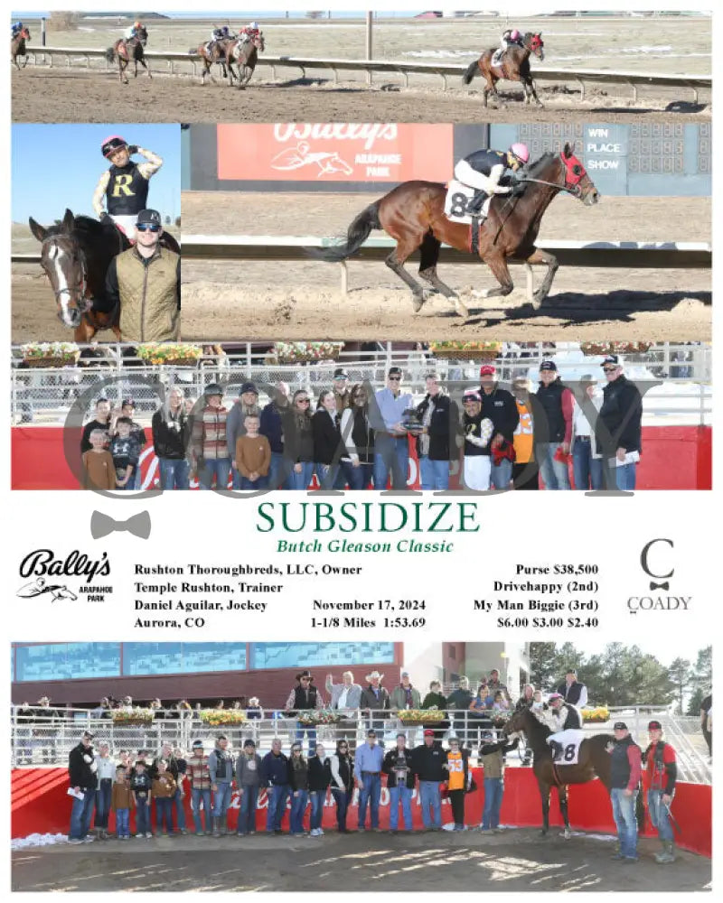 Subsidize - Butch Gleason Classic 11-17-24 R06 Arp Arapahoe Park