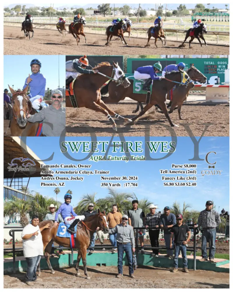 Sweet Fire Wes - Aqra Futurity Trials 11-30-24 R02 Tup Turf Paradise