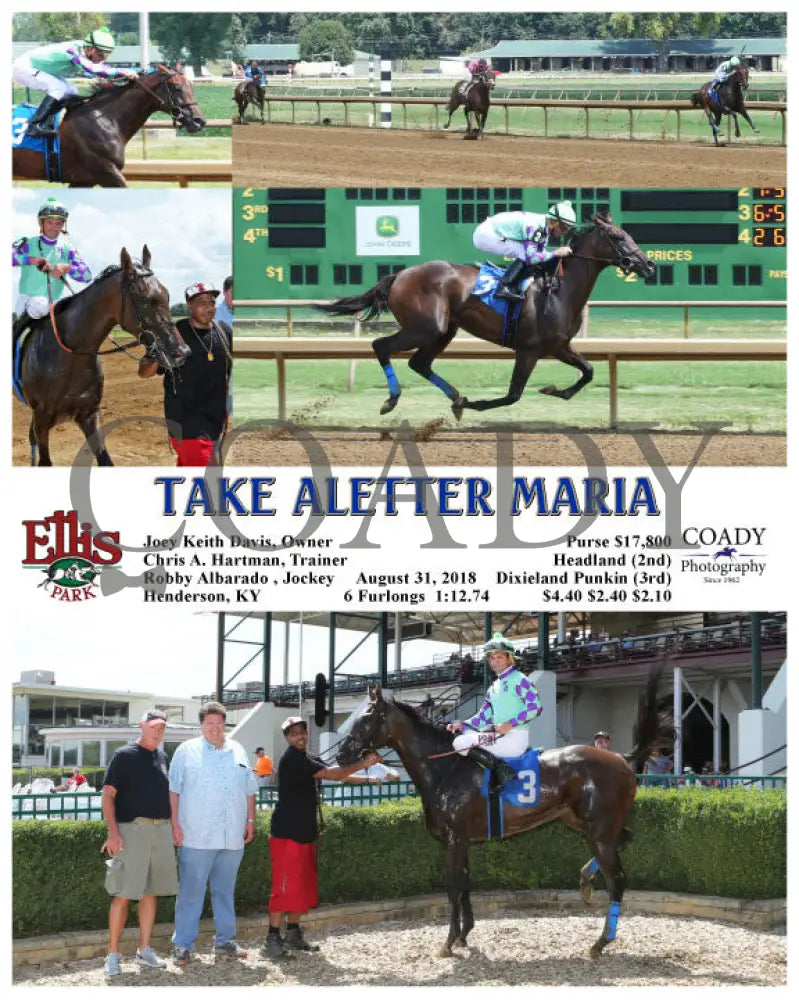 Take Aletter Maria - 083118 Race 02 Elp Ellis Park