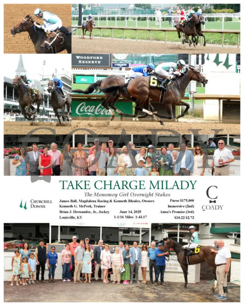 TAKE CHARGE MILADY - The Monomoy Girl Overnight Stakes - 06-14-25 - R05 - CD Churchill Downs
