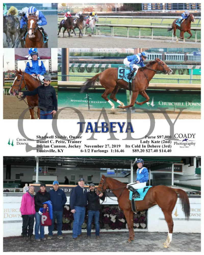 Talbeya - 11-27-19 R09 Cd Churchill Downs
