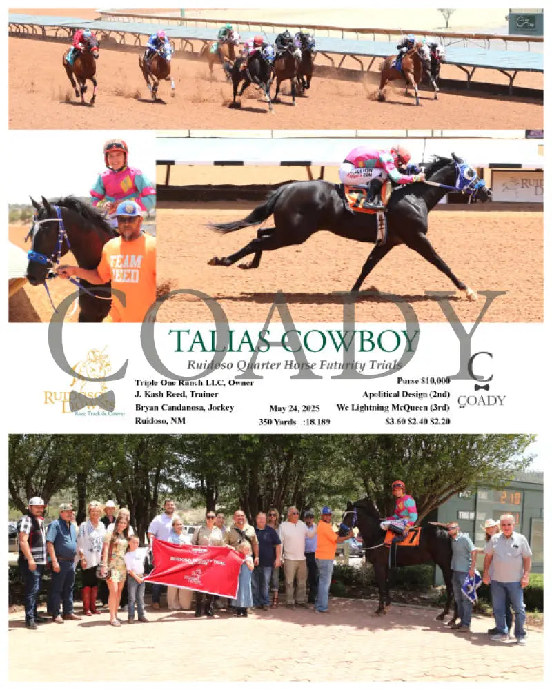 TALIAS COWBOY - Ruidoso Quarter Horse Futurity Trials - 05-24-25 - R05 - RUI Ruidoso Downs