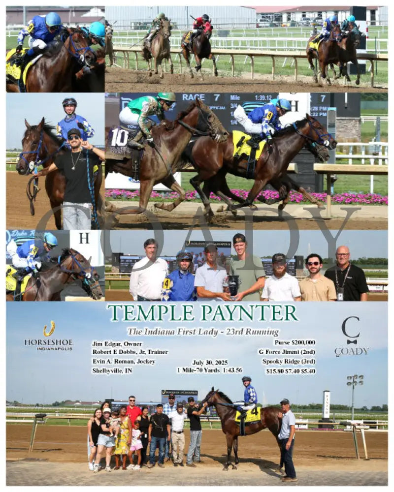 TEMPLE PAYNTER - The Indiana First Lady - 23rd Running - 07-30-25 - R07 - IND Indiana Grand