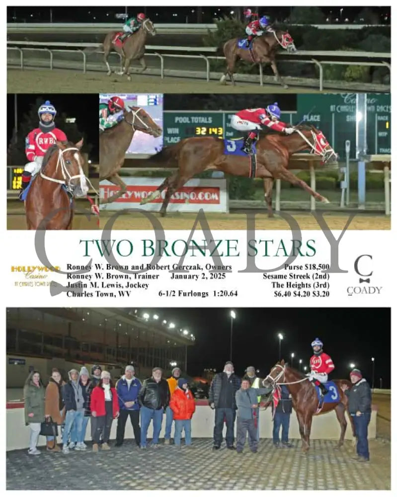 Two Bronze Stars - 01-02-25 R01 Ct Hollywood Casino At Charles Town Races