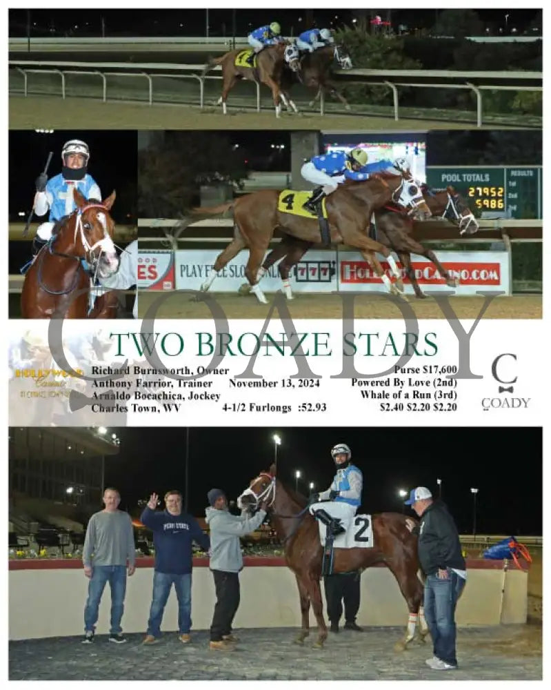 Two Bronze Stars - 11-13-24 R06 Ct Hollywood Casino At Charles Town Races