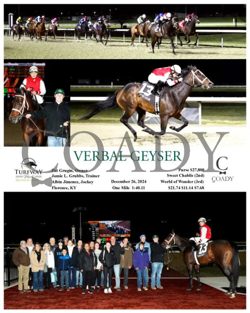 Verbal Geyser - 122624 Race 03 Tp Turfway Park