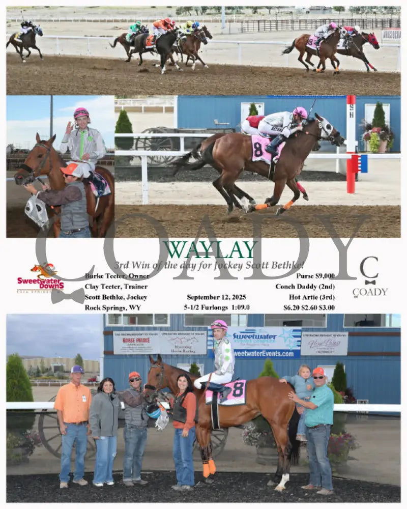 WAYLAY - 3rd Win of the day for Jockey Scott Bethke! - 09-12-25 - R04 - SWF - Coady Media - Kurtis Coady Photography