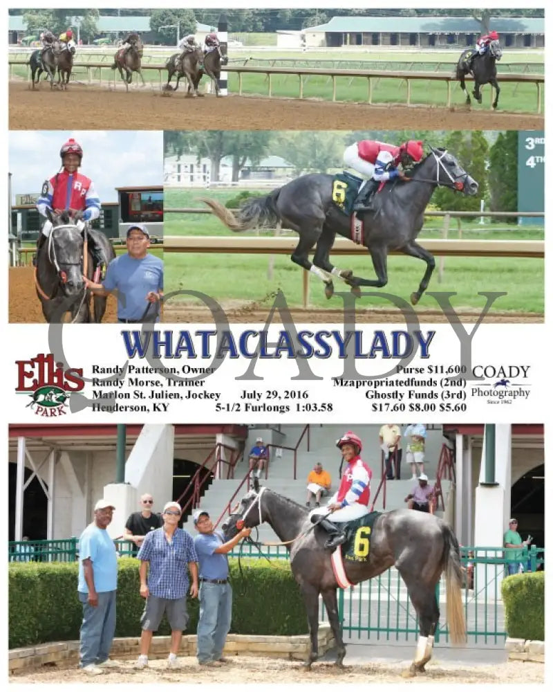 Whataclassylady - 072916 Race 01 Elp Ellis Park