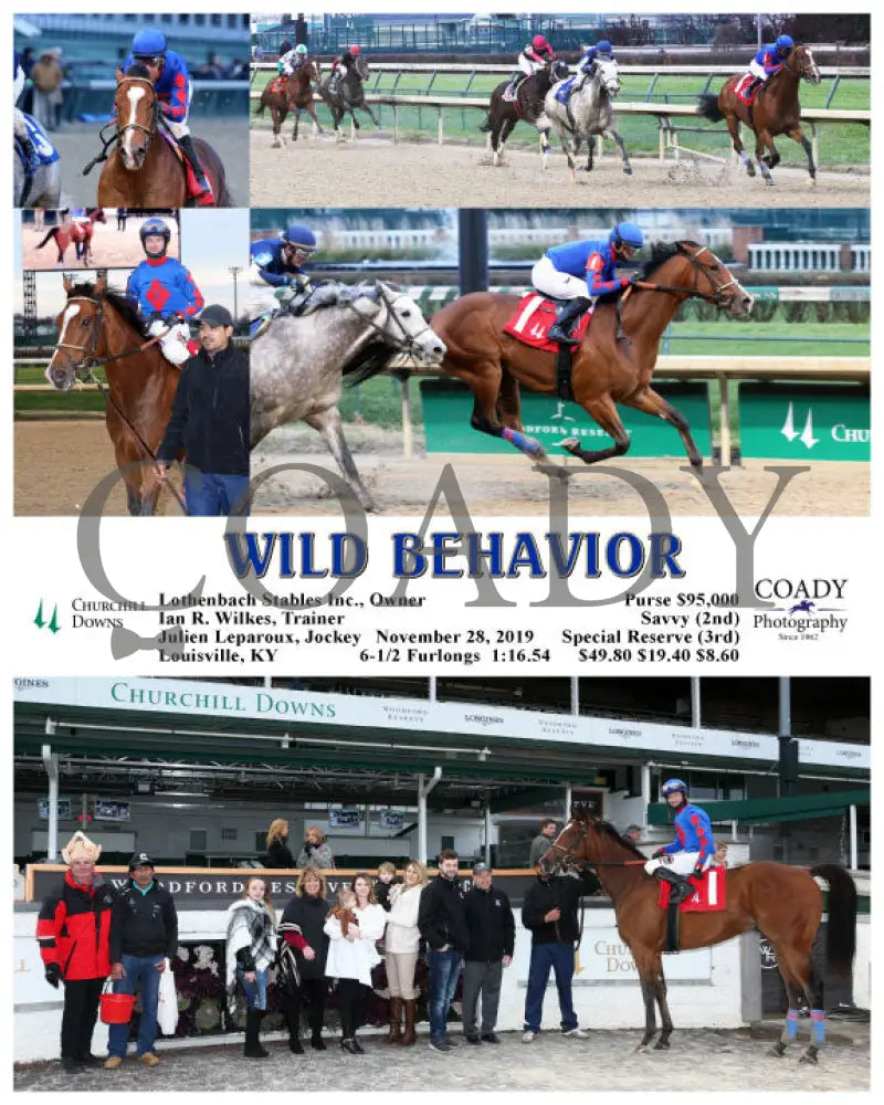 Wild Behavior - 11-28-19 R12 Cd Churchill Downs