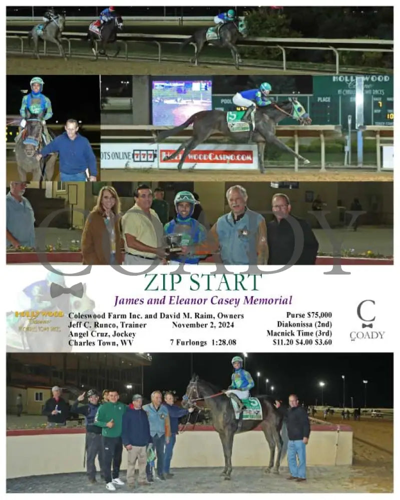 Zip Start - James And Eleanor Casey Memorial 11-02-24 R07 Ct Hollywood Casino At Charles Town Races