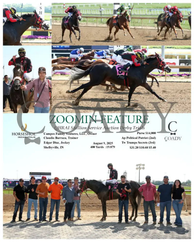 ZOOMIN FEATURE - QHRAI Stallion Service Auction Derby Trials - 08-09-25 - R02 - IND Indiana Grand