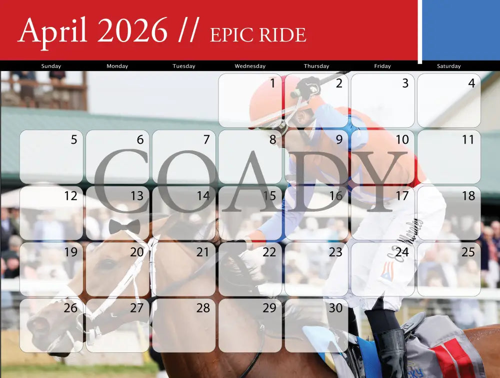 2026 - Horse Racing Calendar Book