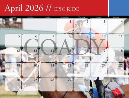 2026 - Horse Racing Calendar Book