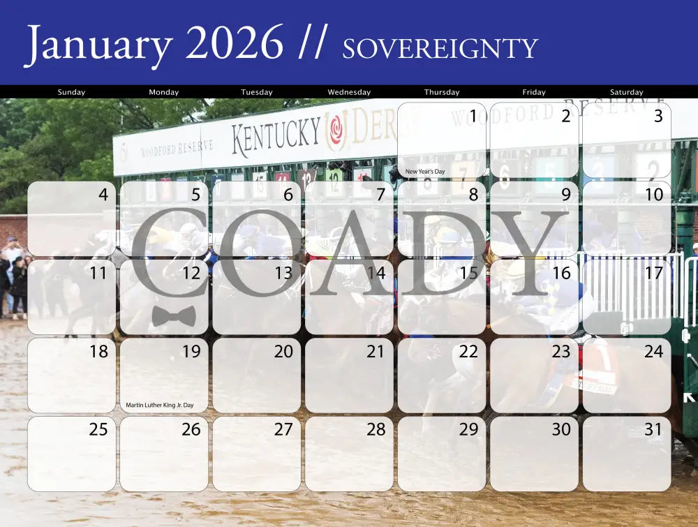 2026 - Horse Racing Calendar Book