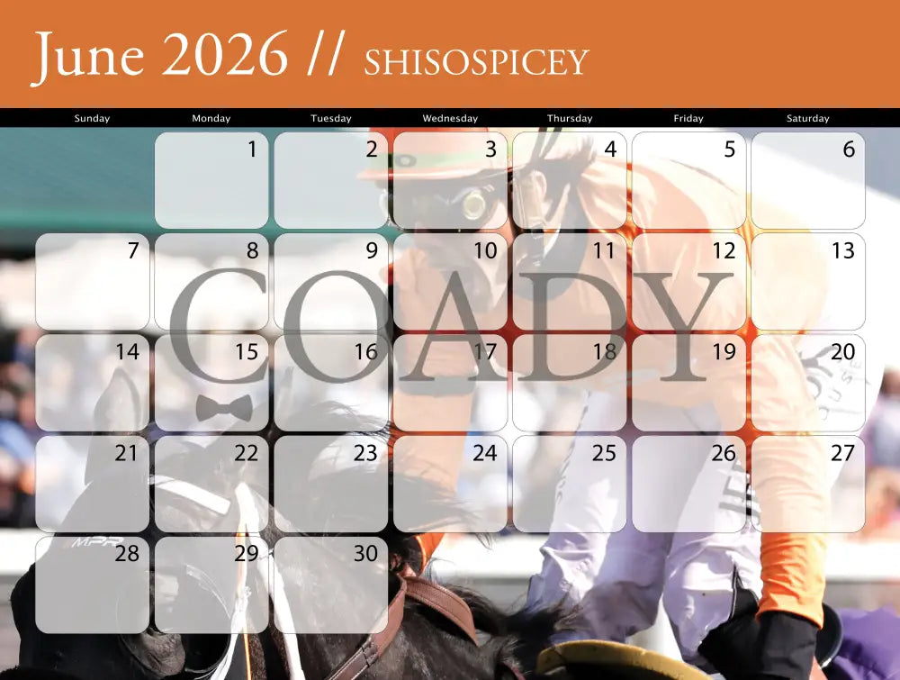 2026 - Horse Racing Calendar Book