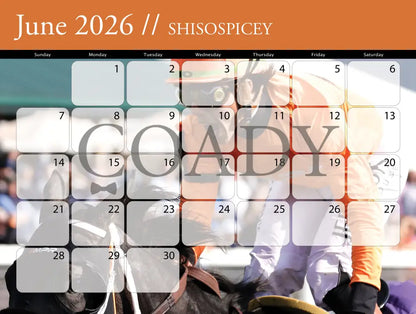 2026 - Horse Racing Calendar Book