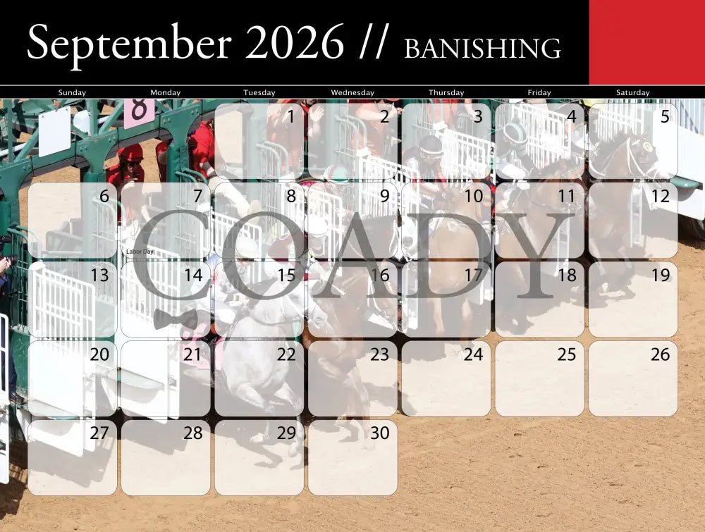 2026 - Horse Racing Calendar Book