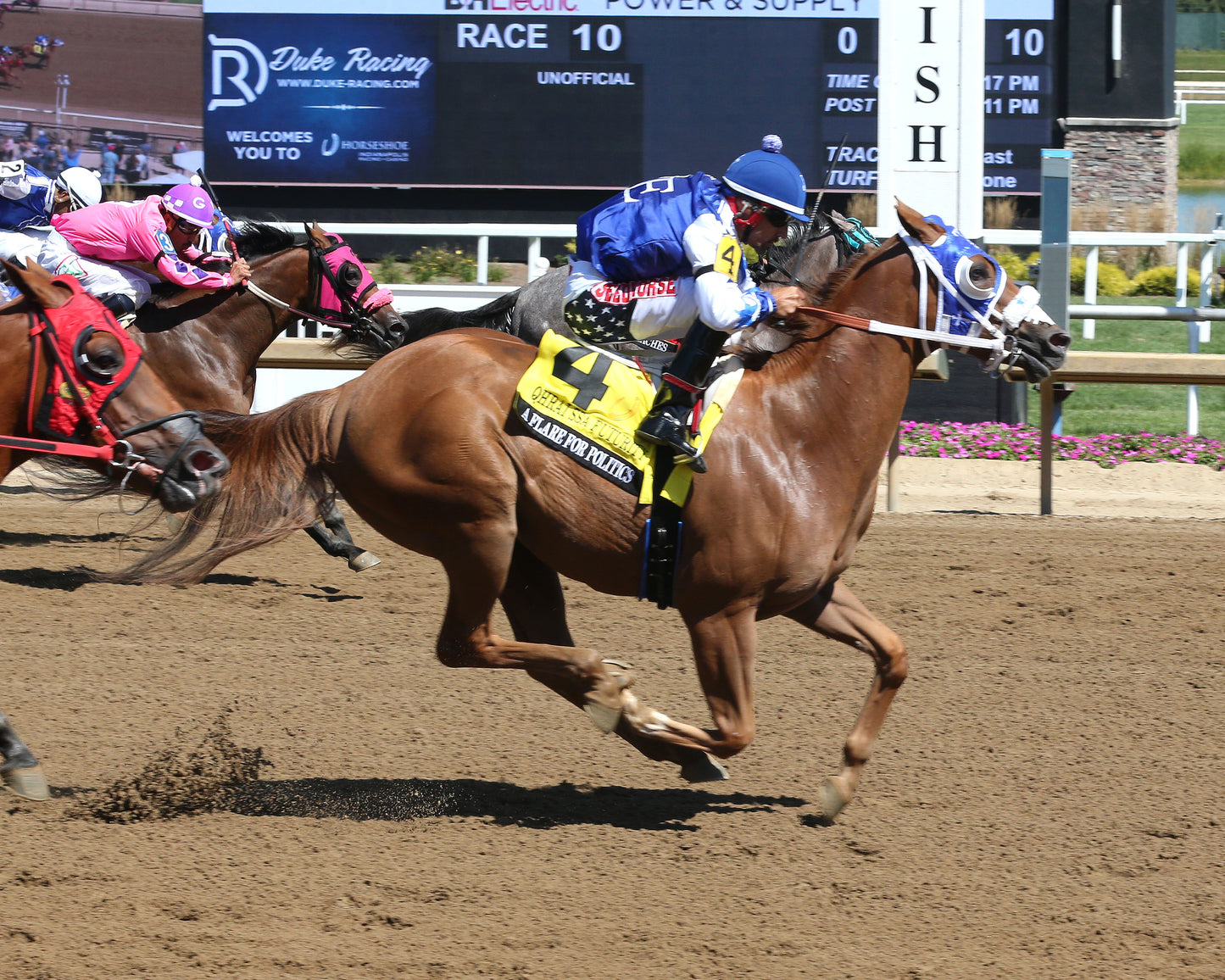 A FLARE FOR POLITICS - QHRAI Stallion Service Auction Futurity Finals - G3 - 08-30-25 - R10 - Horseshoe Indiana - Finish 01 - Sammantha Pagels - Coady Media - Kurtis Coady Photography