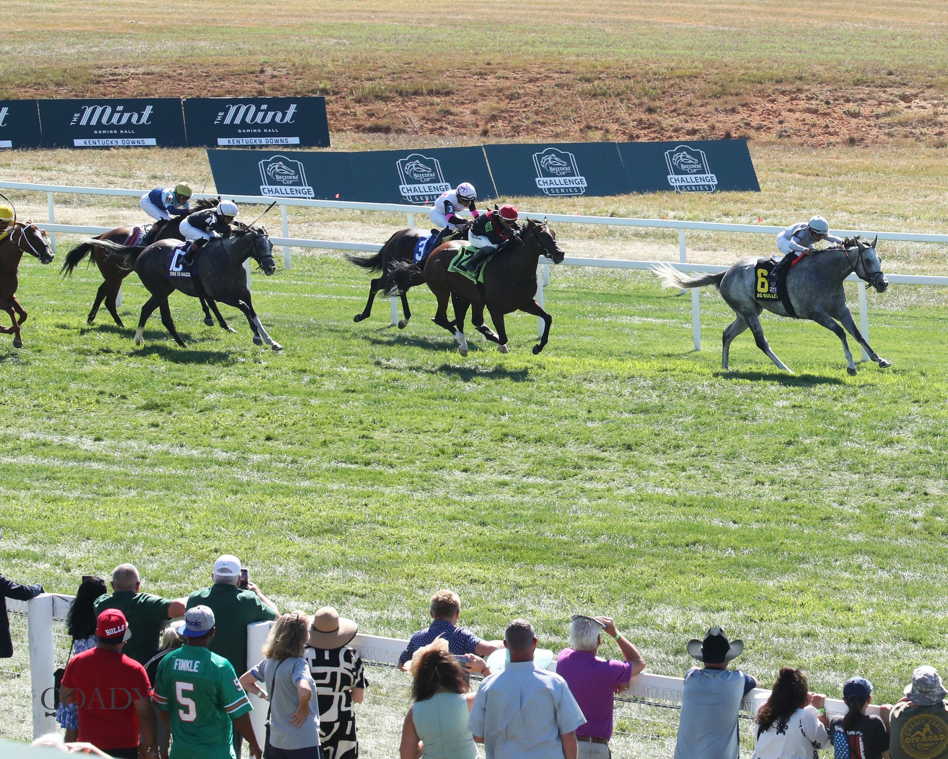 AG BULLET - Never Say Die Ladies Turf Sprint Stakes - G2 - 08-30-25 - R08 - KD - Aerial 02 - Coady Media - Kurtis Coady Photography