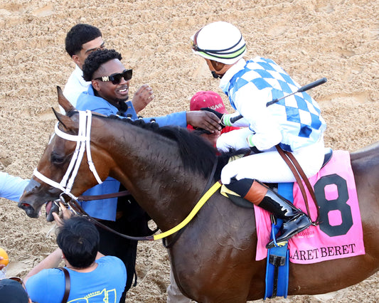CLARET BERET - Apple Blossom Handicap G1 - 04-11-26 - R10 - OP - Celebration 02 - Coady Media - Kurtis Coady Photography