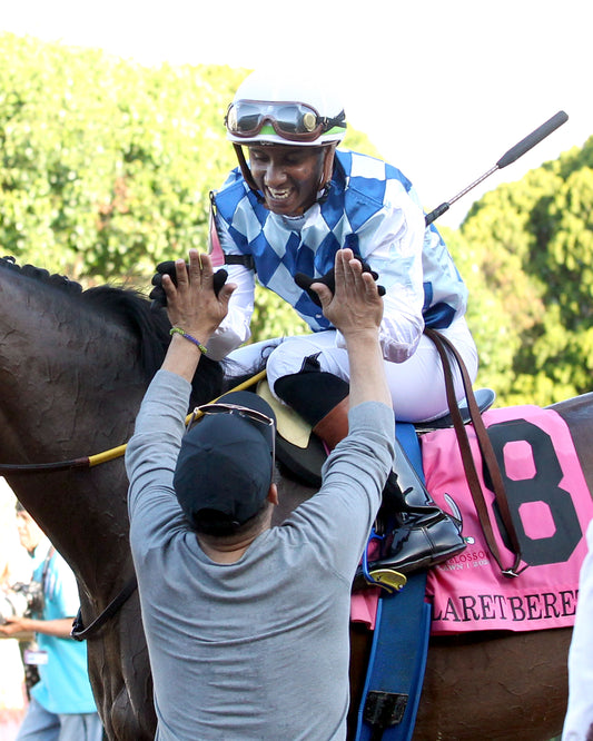 CLARET BERET - Apple Blossom Handicap G1 - 04-11-26 - R10 - OP - Celebration 05 - Coady Media - Kurtis Coady Photography