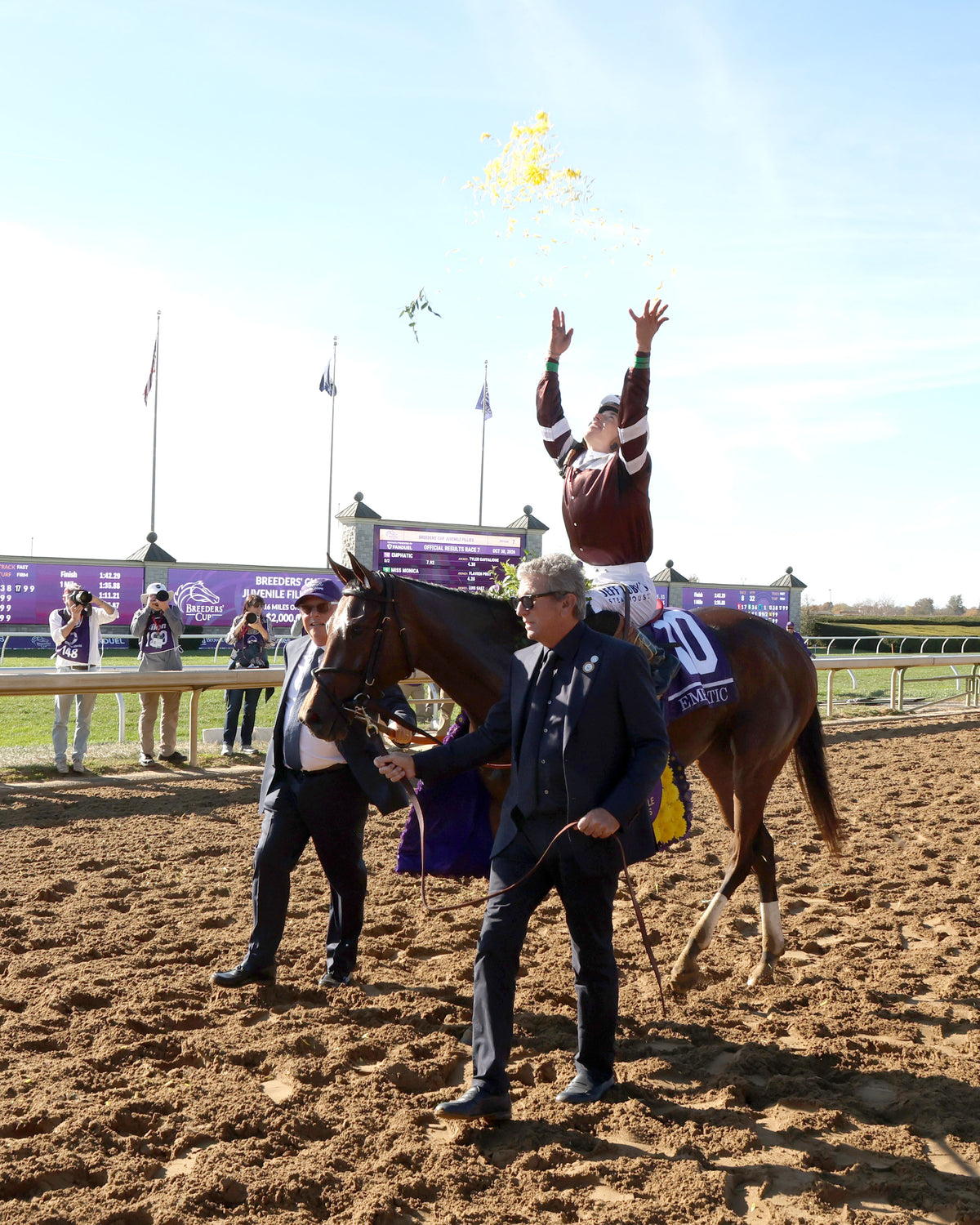 EMPHATIC - Breeders' Cup Juvenile Fillies G1 - 10-30-26 - R07 - Keeneland Race Course - Celebration 01 - Kurtis Coady - Coady Media - Kurtis Coady Photography
